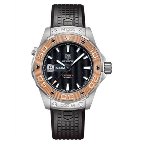 TAG Heuer Aquaracer 500M Calibre 5 43 Stainless Steel / Rose Gold / Black / Rubber
